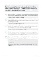 Nursing care of clients with cardiac disorders. EXAM QUESTIONS (22 TERMS) WITH VERIFIED DEFINITIONS UPDATED 2024