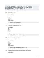 WGU D427  79 CORRECTLY ANSWERED QUESTIONS LATEST UPDATE