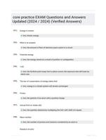 core practice EXAM Questions and Answers Updated (2024 / 2024) (Verified Answers)