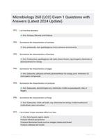 Microbiology 260 (LCC) Exam 1 Questions with Answers (Latest 2024 Update)
