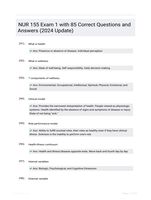 NUR 155 Exam 1 with 85 Correct Questions and Answers (2024 Update)