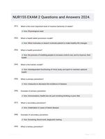 NUR155 EXAM 2 Questions and Answers 2024.