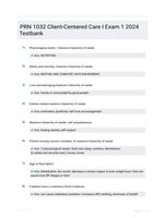 PRN 1032 Client-Centered Care I Exam 1 2024 Testbank