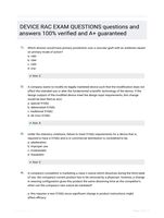 DEVICE RAC EXAM QUESTIONS questions and answers 100% verified and A+ guaranteed