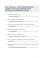 BIO 1100 Exam 1 2024 QUESTIONS WITH CORRECT DETAILED ANSWERS WITH RATIONALES |VERIFIED|A+ GRADE