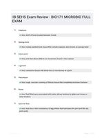 IB SEHS Exam Review - BIO171 MICROBIO FULL EXAM