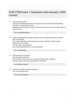 PHR 3708 Exam 1 Questions and Answers 100% Correct