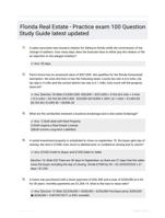 Florida Real Estate - Practice exam 100 Question Study Guide latest updated