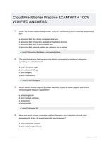 Cloud Practitioner Practice EXAM WITH 100%  VERIFIED ANSWERS