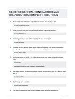 B LICENSE GENERAL CONTRACTOR Exam 2024/2025  100%  COMPLETE SOLUTIONS