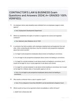 CONTRACTOR'S LAW & BUSINESS Exam Questions and Answers 2024( A+ GRADED 100% VERIFIED).
