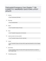 Prehospital Emergency Care Chapter 7 106 CORRECTLY ANSWERED QUESTIONS LATEST UPDATE