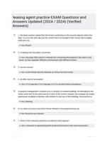 leasing agent practice EXAM Questions and Answers Updated (2024 / 2024) (Verified Answers)