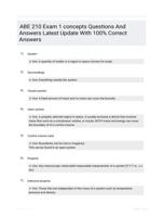 ABE 210 Exam 1 concepts Questions And Answers Latest Update With 100% Correct Answers