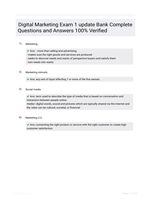 Digital Marketing Exam 1 update Bank Complete Questions and Answers 100% Verified