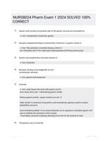NURS8024 Pharm Exam 1 2024 SOLVED 100% CORRECT
