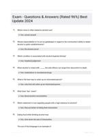 Exam - Questions & Answers (Rated 96%) Best Update 2024