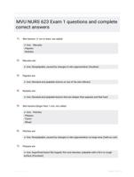 MVU NURS 623 Exam 1 questions and complete correct  answers