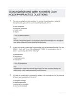 (EXAM QUESTIONS WITH ANSWER) Cram NCLEX-PN PRACTICE QUESTIONS