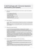 C 225 Final Exam with 114 Correct Questions and Answers (2024 Update).