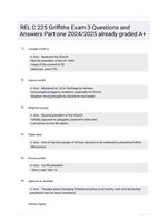 REL C 225 Griffiths Exam 3 Questions and Answers Part one 2024/2025  already graded A+