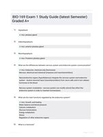 BIO-169 Exam 1 Study Guide (latest  Semester) Graded A+