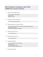 BIO 169 Exam 2 Questions with 100% COMPLETE correct Answers