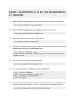 EXAM +  QUESTIONS AND DETAILED ANSWERS |A+ GRADED|