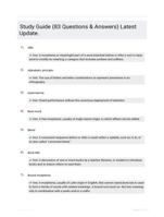 Study Guide (83 Questions & Answers) Latest Update.