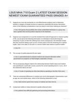 LSUS MHA 710 Exam 2 LATEST  EXAM SESSION NEWEST EXAM GUARANTEED PASS GRADED A+
