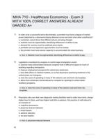 MHA 710 - Healthcare Economics - Exam 3 WITH 100% CORRECT ANSWERS ALREADY GRADED A+