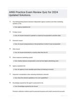 AINS Practice Exam Review Quiz for 2024 Updated Solutions.