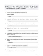 Biobeyond Unit 8: Counting Calories 16 CORRECTLY ANSWERED QUESTIONS LATEST UPDATE