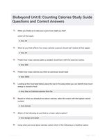 Biobeyond Unit 8: Counting Calories 16 CORRECTLY ANSWERED QUESTIONS LATEST UPDATE