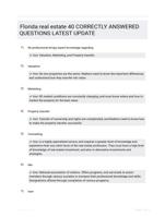 Florida real estate 40 CORRECTLY ANSWERED QUESTIONS LATEST UPDATE