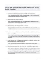 F451 Test Review (discussion questions) Study Guide Rated A+