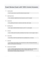Exam Review Exam with 100% Correct Answers.