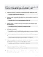 Written exam questions with answers tested and verified 2024 latest updates all RATED A+