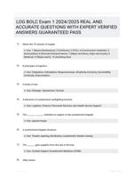 LOG BOLC Exam 1 2024/2025 REAL AND ACCURATE QUESTIONS WITH EXPERT VERIFIED ANSWERS GUARANTEED PASS