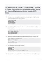 RC-Basic Officer Leader Course Phase 1 Module A EXAM Questions and Answers Attained Grade A+ Assured Satisfaction latest  update WITH NGN
