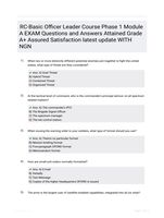 RC-Basic Officer Leader Course Phase 1 Module A EXAM Questions and Answers Attained Grade A+ Assured Satisfaction latest  update WITH NGN