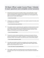 RC-Basic Officer Leader Course Phase 1 Module D exam questions and complete correct  answers