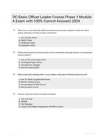 RC-Basic Officer Leader Course Phase 1 Module A Exam with 100% Correct Answers 2024