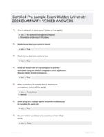Certified Pro sample Exam-Walden  University 2024 EXAM WITH VERIIED  ANSWERS