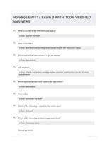 Hondros BIO117 Exam 3 WITH 100%  VERIFIED ANSWERS