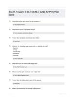 Bio117 Exam 1 86 TESTED AND APPROVED 2024