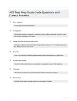 ASE Test Prep Study Guide Questions and Correct Answers