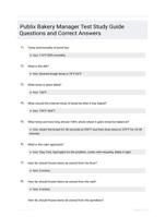 Publix Bakery Manager Test Study Guide Questions and Correct Answers