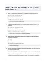 HR BLOCK Final Test Review (ITC 2022) Study Guide Rated A+