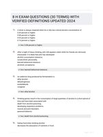 8 H EXAM QUESTIONS (30 TERMS) WITH VERIFIED DEFINITIONS UPDATED 2024